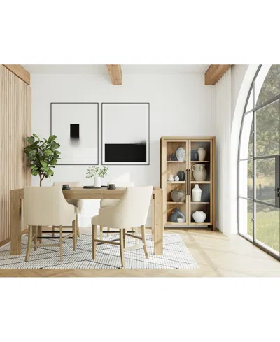 Macy's 5pc Counter Height Dining Set (davie Table & 4 Nelin Stools) In Ivory