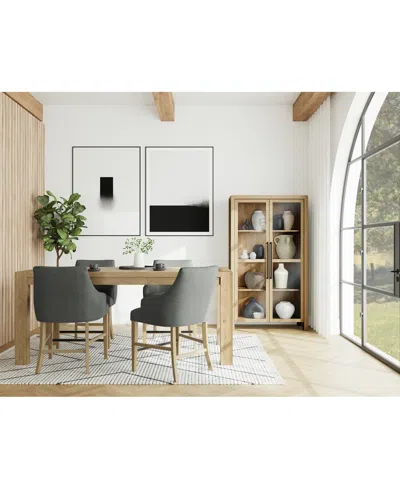 Macy's 5pc Counter Height Dining Set (davie Table & 4 Nelin Stools) In Slate