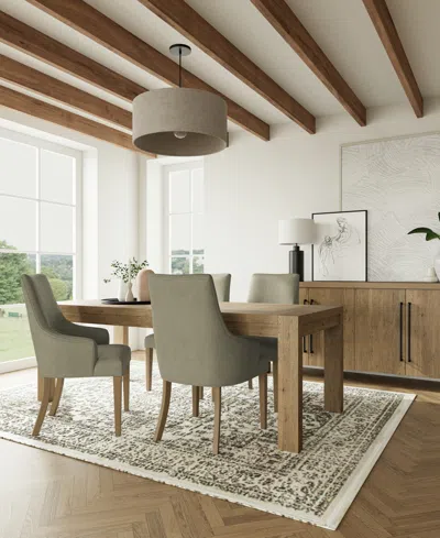 Macy's 5pc Dining Set (davie Rectangular Table & 4 Nelin Chairs) In Sand