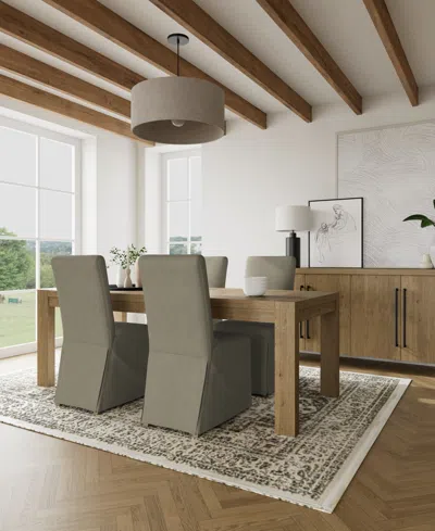 Macy's 5pc Dining Set (davie Rectangular Table & 4 Estby Chairs) In Sand