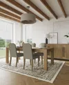 Macy's 5pc Dining Set (davie Rectangular Table & 4 Hinsen Chairs) In Sand