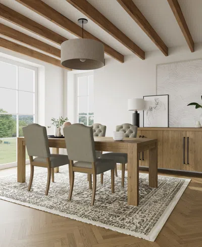 Macy's 5pc Dining Set (davie Rectangular Table & 4 Jesilyn Chairs) In Sand