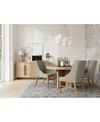 Macy's 5pc Dining Set (davie Round Table & 4 Eryk Host Chairs) In Sand