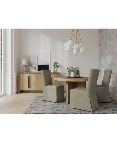 Macy's 5pc Dining Set (davie Round Table & 4 Estby Chairs) In Sand