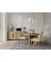 Macy's 5pc Dining Set (davie Round Table & 4 Hinsen Chairs) In Ivory