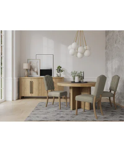 Macy's 5pc Dining Set (davie Round Table & 4 Jesilyn Chairs) In Sand