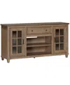 Macy's 65" Dawnwood 2pc Tv Console Set (65" Console And Fireplace) In Wheat