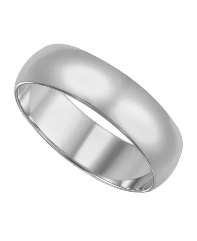 Macy's 6mm Low Dome Wedding Band Ring In 10k White Gold (also In 10k Yellow Gold) In Pink
