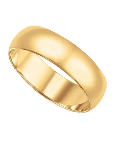 Macy's 6mm Low Dome Wedding Band Ring In 10k White Gold (also In 10k Yellow Gold) In Brown