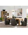 Macy's 7 Pc. Dining Set (davie Rectangular Table & 6 Seham Chairs), Created For  In Slate