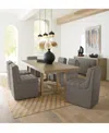Macy's 7-pc. Set (portmore Rectangular Dining Table & 6 Clave Dining Chairs), Created For  In Flint