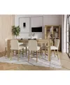 Macy's 7pc Counter Height Dining Set (davie Rectangular Table & 6 Hinsen Stools) In Ivory