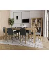 Macy's 7pc Counter Height Dining Set (davie Rectangular Table & 6 Hinsen Stools) In Slate