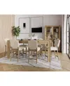Macy's 7pc Counter Height Dining Set (davie Rectangular Table & 6 Jesilyn Stools) In Ivory