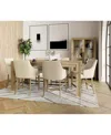 Macy's 7pc Counter Height Dining Set (davie Table & 6 Nelin Stools) In Ivory
