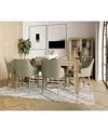 Macy's 7pc Counter Height Dining Set (davie Table & 6 Nelin Stools) In Sand