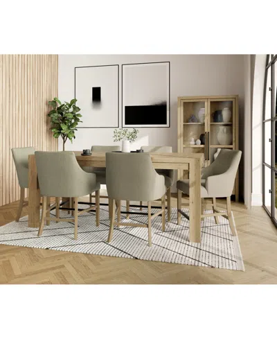 Macy's 7pc Counter Height Dining Set (davie Table & 6 Nelin Stools) In Sand