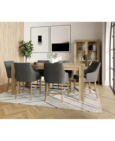 Macy's 7pc Counter Height Dining Set (davie Table & 6 Nelin Stools) In Slate