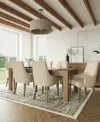 Macy's 7pc Dining Set (davie Rectangular Table & 6 Nelin Chairs) In Ivory