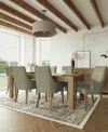 Macy's 7pc Dining Set (davie Rectangular Table & 6 Nelin Chairs) In Sand