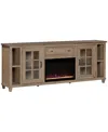 Macy's 84" Dawnwood 2pc Tv Console Set (84" Console And Fireplace) In Wheat