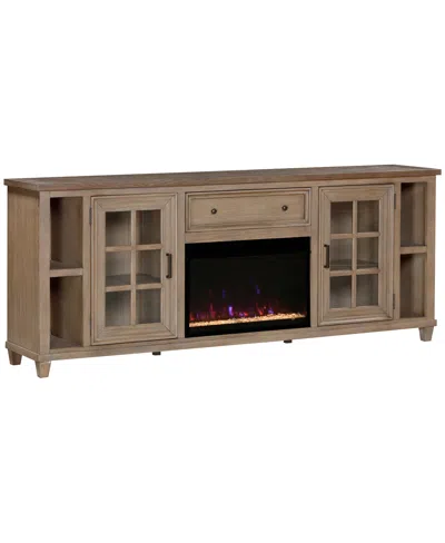 Macy's 84" Dawnwood 2pc Tv Console Set (84" Console And Fireplace) In Wheat