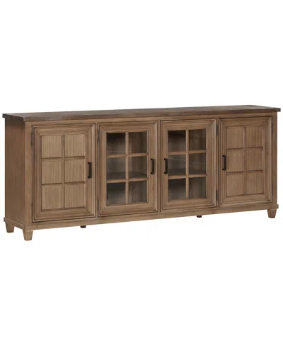 Macy's 84" Dawnwood Tv Console With 4 Doors In Wheat