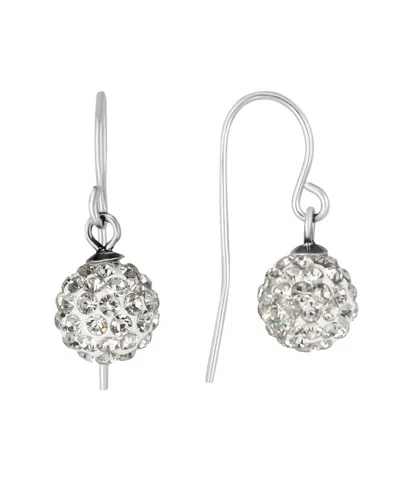 Macy's 8mm Crystal Ball Drop Earrings In Clear