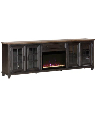 MACY'S 96" DAWNWOOD 2PC TV CONSOLE SET (96" CONSOLE AND FIREPLACE)