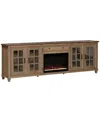 Macy's 96" Dawnwood 2pc Tv Console Set (96" Console And Fireplace) In Wheat