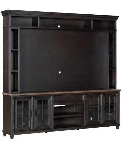 Macy's 96" Dawnwood 2pc Tv Console Set (96" Console And Hutch) In Espresso