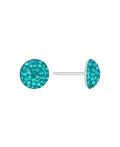 Macy's 9mm Crystal Half Ball Stud Earrings In Aqua