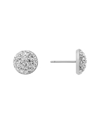 Macy's 9mm Crystal Half Ball Stud Earrings In Clear
