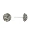 Macy's 9mm Crystal Half Ball Stud Earrings In Grey
