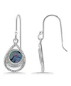 Macy's Abalone Inlay Center Fishhook Drop Earrings In Silver
