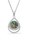 Macy's Abalone Inlay Center Pendant Necklace In Silver