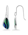 Macy's Abalone Inlay Freeform Fishhook Drop Earrings In Silver