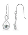 Macy's Abalone Inlay Starfish Motif Fishhook Drop Earrings In Silver