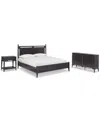 Macy's Addelyn 3 Pc. Set (california King Panel Bed, Dresser & 1-drawer Nightstand) In Brown