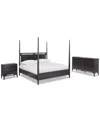 Macy's Addelyn 3 Pc. Set (california King Poster Bed, Dresser & 3-drawer Nightstand) In Brown