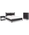 Macy's Addelyn 3 Pc. Set (california King Panel Bed, Chest & 3-drawer Nightstand) In Brown