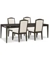 Macy's Addelyn 5-pc. Dining Set (table & 4 Chairs) In Brown