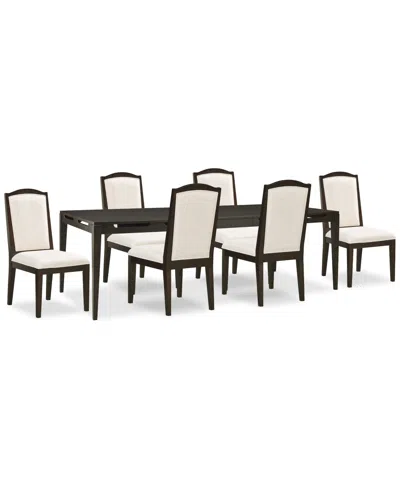 Macy's Addelyn 7-pc. Dining Set (table & 6 Chairs) In Brown