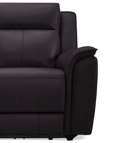 Macy's Addyson 117" 5-pc. Leather Sectional With 3 Zero Gravity Recliners With Power Headrests, Created For In Black