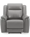 Macy's Addyson 41" Zero Gravity Leather Recliner With Power Headrest, Created For  In Ash