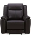 Macy's Addyson 41" Zero Gravity Leather Recliner With Power Headrest, Created For  In Chocolate