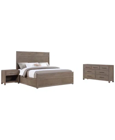 Macy's Adler 3-piece King Modern Bedroom Set (bed, Dresser & Nightstand),  Exclusive In Brown