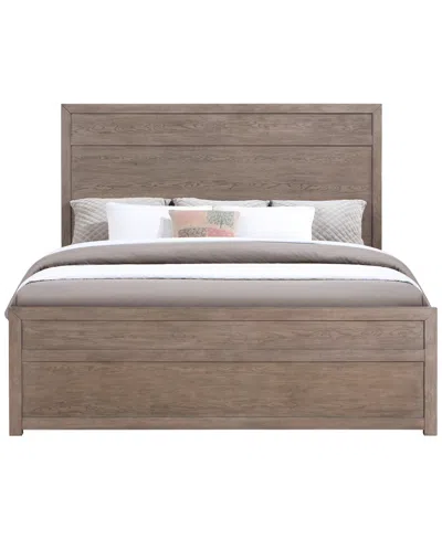 Macy's Adler King Plywood Modern Bed,  Exclusive In Brown
