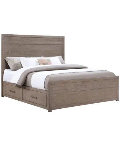 Macy's Adler King Plywood Modern Storage Bed,  Exclusive In Brown