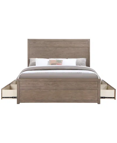 Macy's Adler Queen Plywood Modern Storage Bed,  Exclusive In Brown